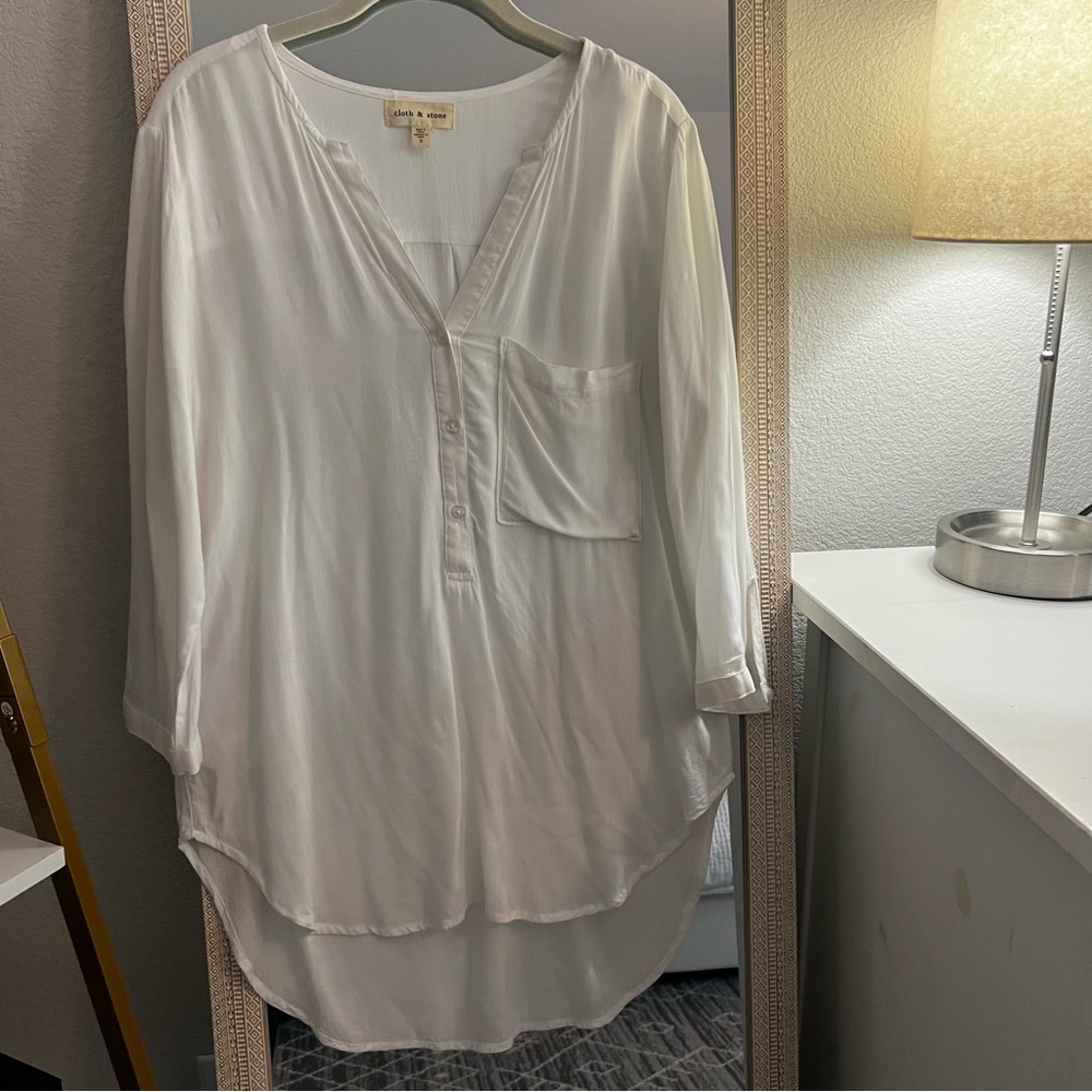 Anthropologie Cloth & Stone White Tunic
